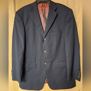 Paul Fredrick 43R Navy Wool‎ Blazer